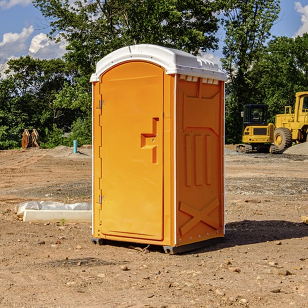 how often are the porta potties cleaned and serviced during a rental period in Roy Lake